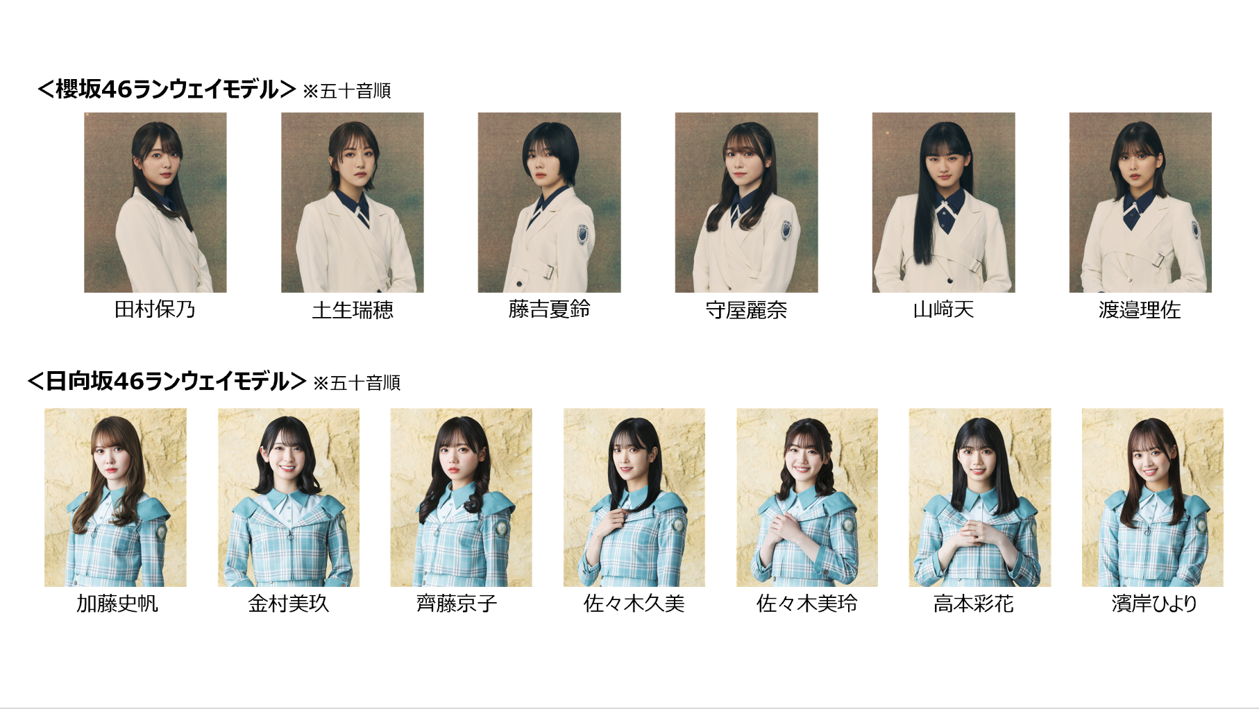 樱坂46、日向坂46共13名成员将作为模特儿出席「Rakuten GirlsAward 2022 SPRING/SUMMER」 - itotii