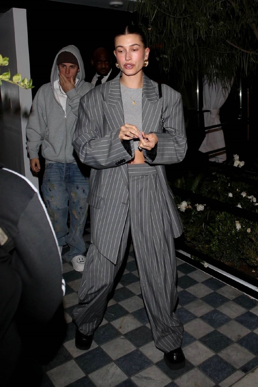 Hailey and Justin Bieber Arrives at the Birds Club in Los Angeles
